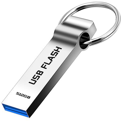 Aogamb USB Stick 512GB Wasserfest USB Stick 3.0 Dauerhaft Speicherstick Silber USB-Flash-Laufwerk zum Kopieren von Daten von einem Computer Oder Einem Anderen Gerät