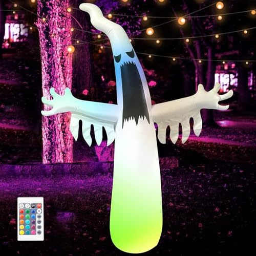 Halloween Led Deko Aufblasbar,230cm Aufblasbare Halloween Deko Outdoor,Aufblasbare Halloween-Dekoration,Halloween Aufblasbare Figuren,HalloweenDeko Geist Aufblasbar,für Halloweenparty, Garten, Rasen