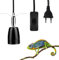 Udbrud Heiz Lampenfassung, E27 Keramik Reptilien Wärmelampe Lampenfassung mit Kabel, Wärmelampe Fassung Porzellanfassung 360° Drehbar Keramik-Heizlampe für Amphibien Aquarium Tiere (Schwarz)