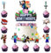 Krilucly 19 Piezas Pixel Cake Topper, Video Game Decoración para tarta Cumpleaños, Juego de Tema Cumpleaños Decoración, Decoraciones para Cupcake para Fiestas, Decoración para Pastel de Cumpleaños