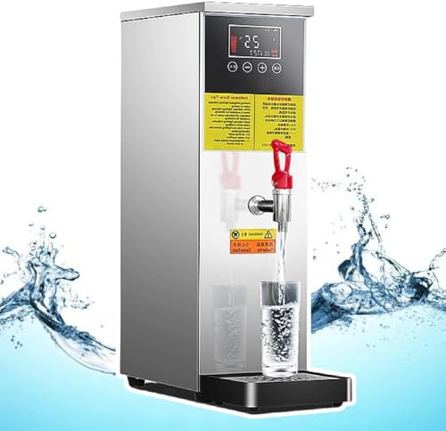 pedenencelia Stainless Steel Automatic Water Heater, Commercial Water Heaters,25l/40l/50l Water Boiler, Stepping Type Boiling Water Machine, Lcd Display, Automatic Water Inlet,Silver-50l
