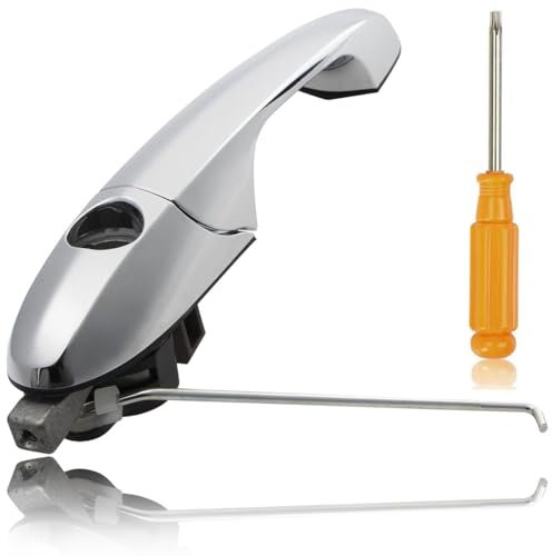 ZAMDOE For F-iat Door Handle 500 2007-2016 for Abarth 500 595 695 2008-2016 Drivers Side Chrome Outer Right Door Handle Replace number 735592012 735485872 Car Parts with Screwdriver