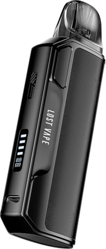 Lost Vape Thelema Elite S Kit, Built-In 1400mAh Battery, Adjustable 9W-40W Power Output, Adjustable Airflow, Type-C Fast-Charging, No E-Liquid, No Nicotine (Twill Black)