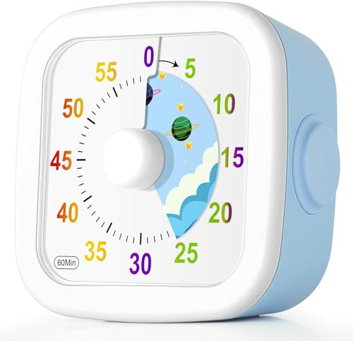 HOTUT Temporizador Visual,60 Minutos Temporizador de Cuenta Regresiva,Herramienta de Gestión del Tiempo para Niños y Adultos,con Estuche de Protección para Aaula,Cocina,Cohete