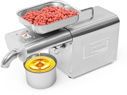 EKVILI Household Oil Press Machine, Foolproof Oil Press for Kitchen Use, Automatic Oil Extractor for Pressing Peanut, Sesame Seeds, Walnut, Almond, Pumpkin, Rapeseed and Many