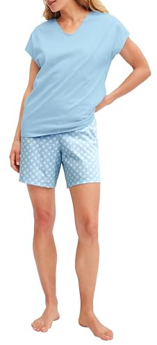CALIDA Lovely Nights Kurz-Pyjama Damen | Schlafanzug aus 100% Baumwolle, hautfreundlich, weich, pflegeleicht