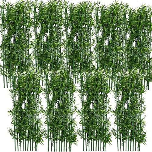 Grandes plantas de bambú artificiales para decoración interior/exterior - árboles falsos de seda de 3 pies a 6.5 pies de altura con hojas - ideal para pantallas y patios de privacidad de jardín