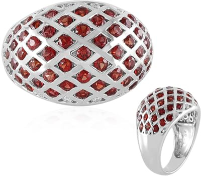 Cavill 9 Karat Weißgold Ring mit 2,79 ct tansania Rubinen und SI1 Diamanten, modernes Flechtmuster, eleganter runder Brillantschliff, auffälliger roter Edelstein-Schmuck