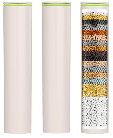YEAUPE PRO 3 Pack Replacement 20-Layer Shower Filter – Consisting of 60% KDF and Mineral Beads + 40% Calcium Sulphite – High Pressure Filter Against Chlorine and Heavy Metals