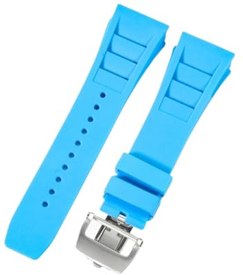 ROUHO 25mm Premium Kautschuk Ersatz-Uhrenarmband, Verstellbares Silikon Uhrenarmband für Richard Mille RM-11