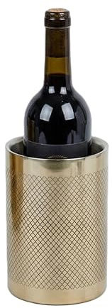 URBNLIVING Gold Metal Barware Set – Double Wall Cocktail Shaker, Ice Bucket, Wine Cooler & Tongs | Premium Home Bar Accessories - Wine Cooler