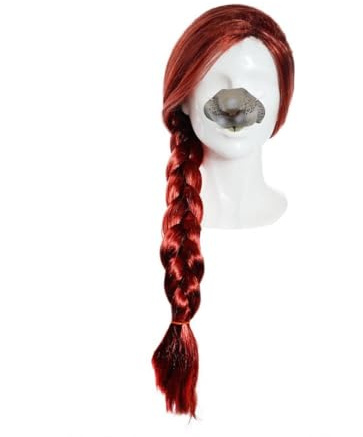 Adults Animated Rat Character Accessory Set – Includes Plait Wig and Rat Nose – Fancy Dress Movie Inspired Costume Accessories for Halloween, Themed Parties and Cosplay Events