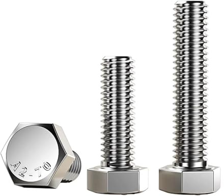 Sechskantschrauben aus Edelstahl SUS304 – 1/4, 5/16, 3/8, 7/16 Zoll UNC UNF Vollgewindebolzen for die Metallbearbeitung(4,7/16-14(2Pcs))
