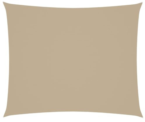 mtlskopl Sonnensegel Rechteckig 4 x 6 m, Schattenspender aus Oxford-Gewebe für Garten Terrasse und Balkon, Robustes Sonnenschutz-Tuch in Beige mit Befestigungsseilen