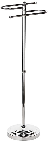 Gatco 1506 Floor Standing S Style Towel Holder, Satin Nickel