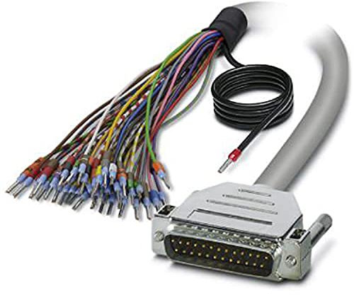 PHOENIX CONTACT CABLE-D-25SUB/M/OE/0.25/S/1.0M Konfektioniertes Geschirmtes Rundkabel, Einzeladern (25-Polig) (Die Adern Sind Beschriftet & mit Aderendhülsen Versehen, 1m Kabellänge