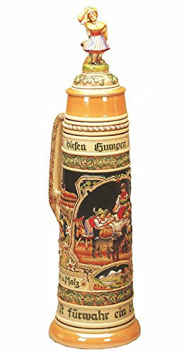 King German Beer Stein Alpine Giant Bumper Based on Paintings of Franz von Defregger 12 Liter tankard, Beer Mug