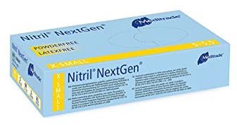Meditrade Nitril NextGen Einmal-Handschuhe, 100 Stück, XS, Blau
