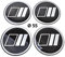 4x Silikon Aufkleber/Embleme für Nabenkappen | Motiv: Lines | Durchmesser: 55 mm