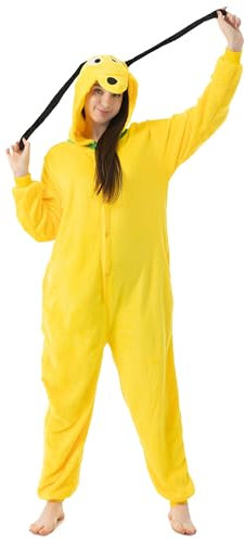 Katara 1744 -Hund Pluto Kostüm-Anzug Onesie/Jumpsuit Einteiler Body für Erwachsene Damen Herren als Pyjama oder Schlafanzug Unisex - viele Verschiedene Tiere