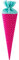 goldbuch 93554 Stoff-Schultüte mit Punkt- und Sternmuster, Zuckertüte 35 cm, Schultüte zur Einschulung und Schulanfang, Geschenkverpackung für viele Anlässe, Geschwistertüte, Pink / Türkis