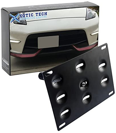 Xotic Tech Set Black Front License Plate Bumper Mount Bracket Holder for Nissan 370Z 2009-2012 Juke Rogue