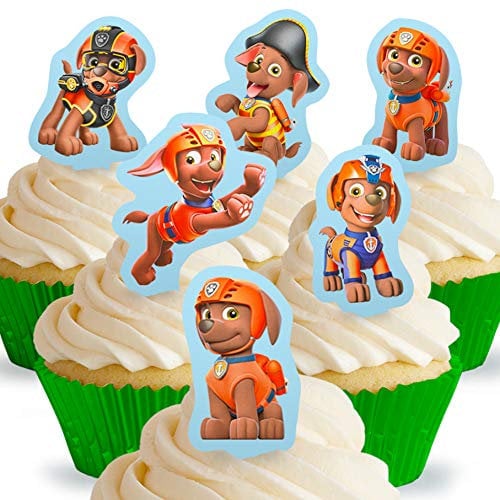 12 x PRE-CUT Paw Patrol Zuma Stand Up Edible Cake Toppers