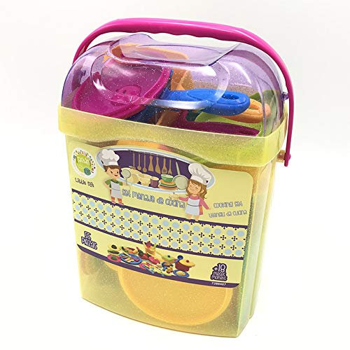 Tachan 7288407 Kochgeschirr-Set, 55 Teile, in Transportbox, Rosa