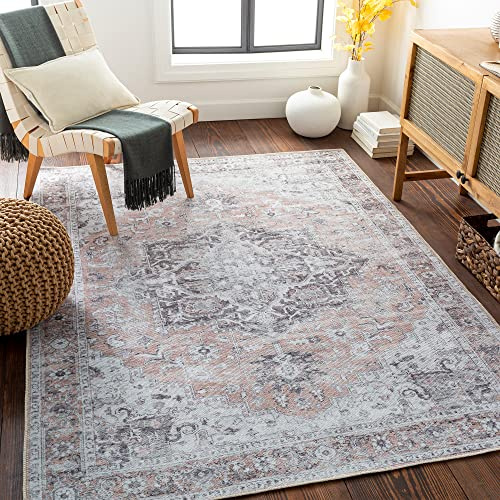 Livabliss Capucine Qatar Vintage Rug, Kitchen – 160x220 cm, Grey & Beige