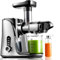 AMZCHEF Licuadora prensada en frío, licuadora de frutas y verduras, Extractor de zumos con 2 velocidades, panel de pantalla LED - Grey