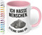 True Statements Ich hasse Menschen Steine sind ok - Kaffeetasse mit lustigem Spruch - beidseitig bedruckt - spülmaschinenfest Innen Rosa