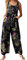 Springcmy Women's Loose Overall Dungarees Floral Jumpsuit Sleeveless Casual Baggy Playsuit Summer Wide Leg Long Pants Romper (C-Navy Blue, M)