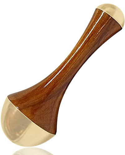 AL-CRAFTS 2 in 1 Kansa Wand Gesicht & Marma Massagegerät (Klein 11,4 cm), Natur