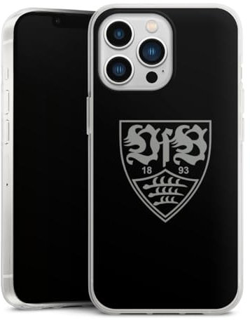 Silikon Hülle kompatibel mit Apple iPhone 13 Pro Case transparent Handyhülle Offizielles Lizenzprodukt VfB Stuttgart Bundesliga