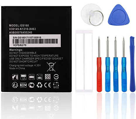 SwarKing Ersatz Akku Kompatibel mit Gigaset Smartphone GS160 / GS170 V30145-K1310-X463 with Toolkit