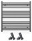 Myhomeware 700mm Wide Straight Anthracite Grey Heated Bathroom Towel Rail Radiator With Valves For Central Heating UK (With Angled Valves, 700 x 800 mm (h))