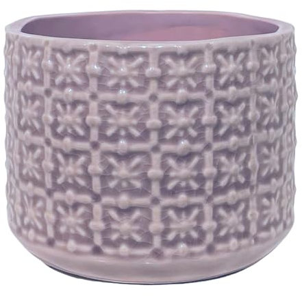 Nordring Vaso Cross - per Fiori da Interno e Piante da Interno, Piante grasse, Cactus, Orchidee S (10 cm ø), Malva, Ceramica Gres