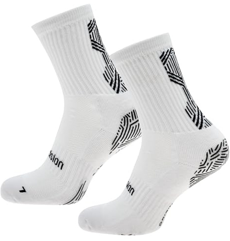 Precision Origin.0 Grip Socks, Dual Silicone Anti-Slip Technology, Compression Fit, Moisture Wicking Sports Performance, Ideal for Football, Rugby & Training, White, 9-12