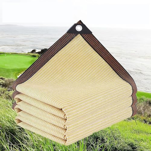 Voile Ombrage,HDPE Toile D'ombrage Pergola Serres Filet D'ombrage,Protection Rayons 80-95% UV Filet D'ombrage,pour La Couverture VéGéTale/Jardin/Voitures/Terrasse/Camping,Beige,4x8m
