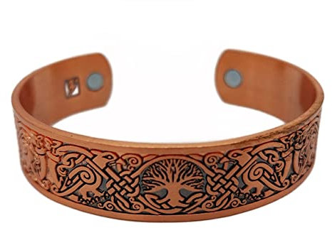AB Viking Crafts Wikinger Yggdrasil Lebensbaum I Odins Raben Magnet Armband Farbe Antik Kupfer mit Schmuckbeutel