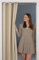 tinycurtains, Türvorhang mit Teleskopstange, einfache Montage in nur 1 Minute ohne Bohren, für alle gängigen Türgrößen (Türvorhang beige+ Stange Silber, Türbreite 70-120cm)