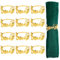 Whaline 12 Stück Metall-Bismillah-Serviettenringe, goldfarben, Eid-Ramadan-Metall-Serviettenhalter, Hochzeit, Alphabet, Abendessen, Serviettenschnallen, Tischringe für islamische Tischdekoration