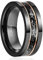 NUNCAD Wolfram Ring 8mm Schwarz Ringe Herren Meteorit Eheringe mit Rosegold Linie Herrenring für Hochzeit, Verlobung, Versprechen, Größe 54.4(17.3)