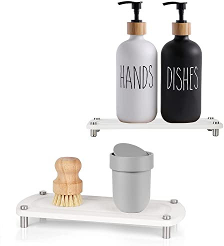 mumisuto 2 Pièces De Plateau en Pierre Absorbant l'eau pour évier, Porte-Savon en Diatomite, Pierre Absorbante pour évier pour Salle de Bain & Cuisine, Tasses, Bouteilles de, Savon Mains