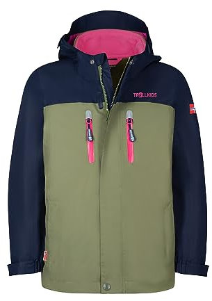 Trollkids Girls Bryggen 3in1 Jacket 164, Navy/Olive