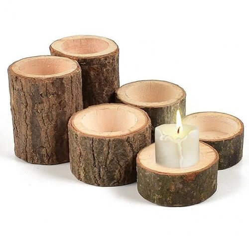 tè Porta di Candele a Candela in Legno Cangolatura Succulento Candele Porta Candela Desktop Porta di Tealight Decor di Nozze