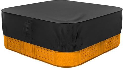 YYJAILZQ Whirlpool Abdeckung Wasserdicht, Spa Abdeckung Winter, Hot Tub Cover, Abdeckplane Whirlpool, Whirlpool Schutzhülle 420D Oxford-Stoff, Schutz vor Wind UV schützende-Schwarz (220 * 220 * 85cm)