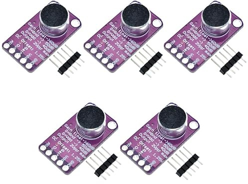 TECNOULAB 5 Stück MAX9814 Mikrofonverstärkerplatinenmodul Automatische Verstärkungsregelung AGC Elektret