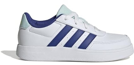 adidas Unisex Kids Breaknet Lifestyle Court Lace Shoes, Cloud White/semi Lucid Blue/Halo Mint, 1 UK