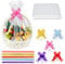 PYGHAP 20pcs Large Clear Cellophane Basket Bags Christmas Fruit Bags, 40x31 inches Basket Wrap Bags Hamper Wrapping Bags with 20pcs Bows, for Halloween Easter Fruit Baskets and Present Packaging
